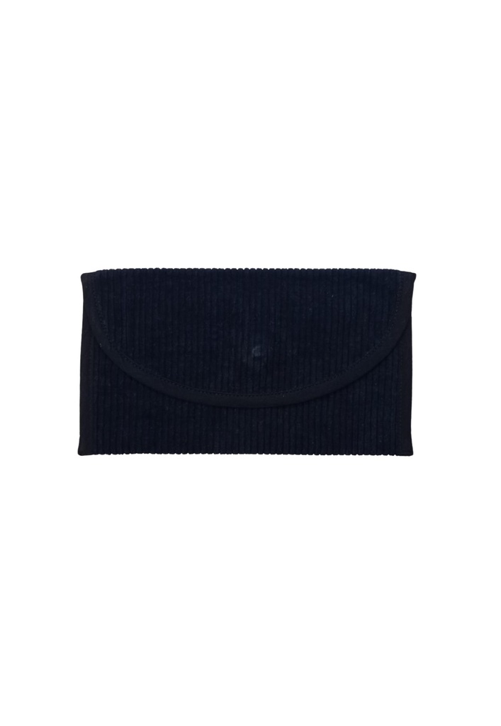 ROUNDED POUCH, BLUE, CORDUROY