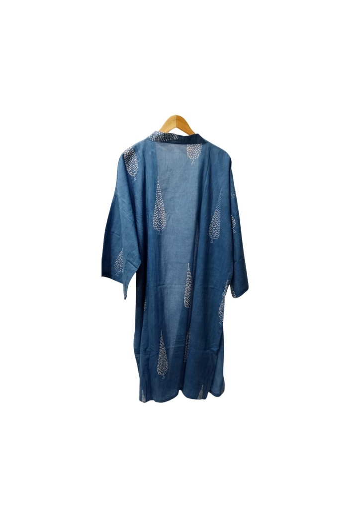 LONG KIMONO, BLUE C063, BATIK BKC-224, COTTON