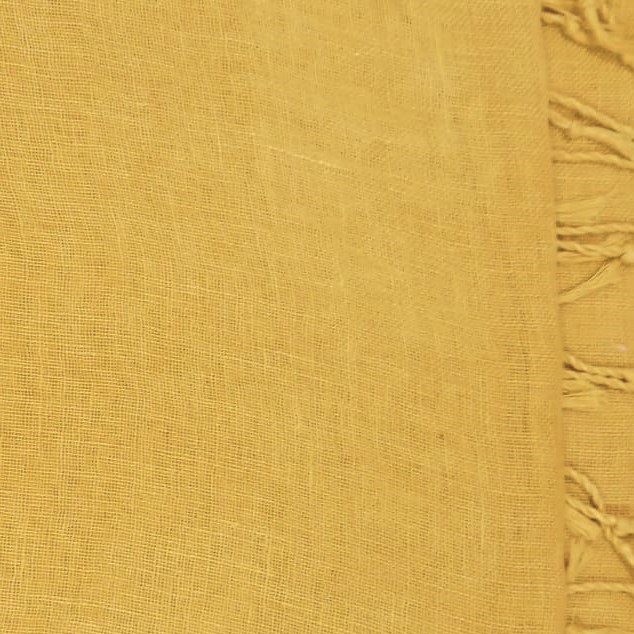 PLAIN SCARF, YELLOW, LINEN-COTTON BLEND