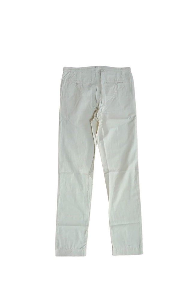 PANTS, CHINOS, WHITE, COTTON