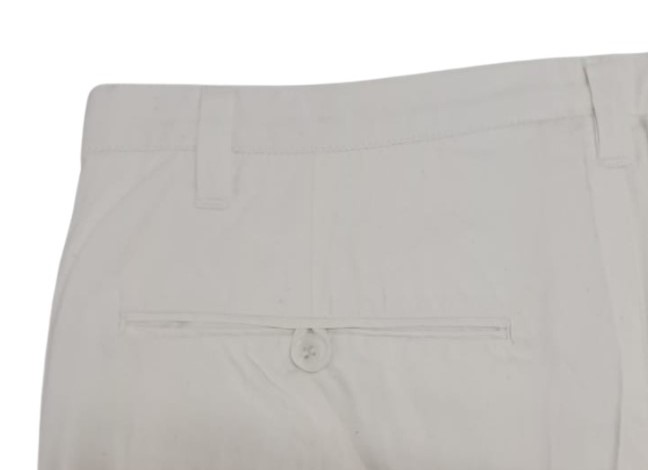 PANTS, CHINOS, WHITE, COTTON