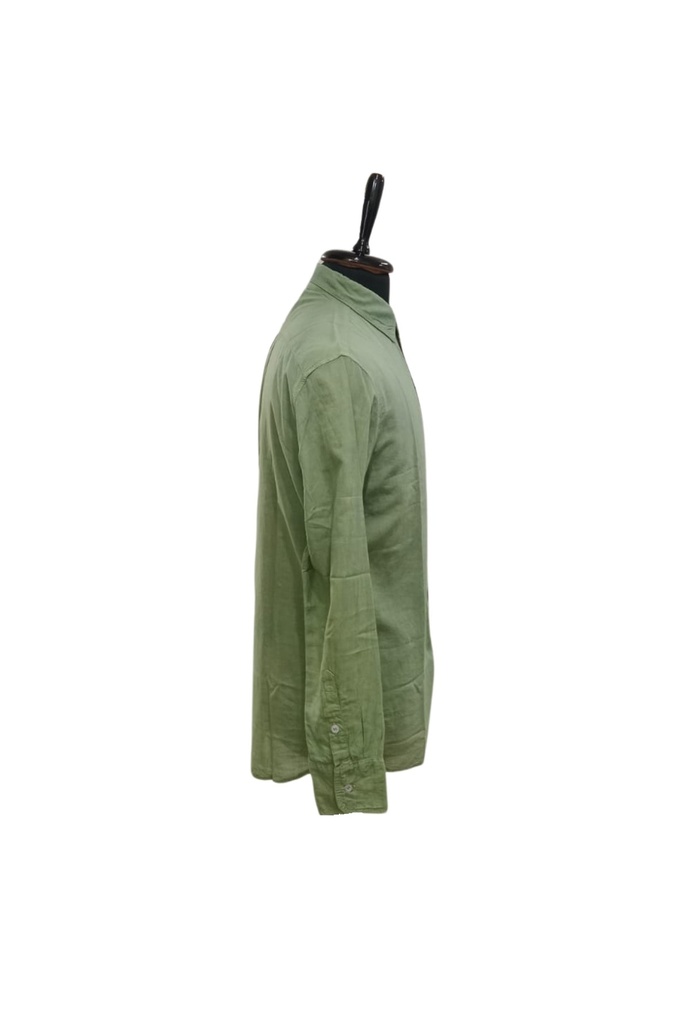 MADRAS LS SHIRT, GREEN, COTTON