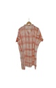 SHORT SLEEVE KAFTAN, ORANGE-WHITE, SHIBORI_CLAMP, COTTON