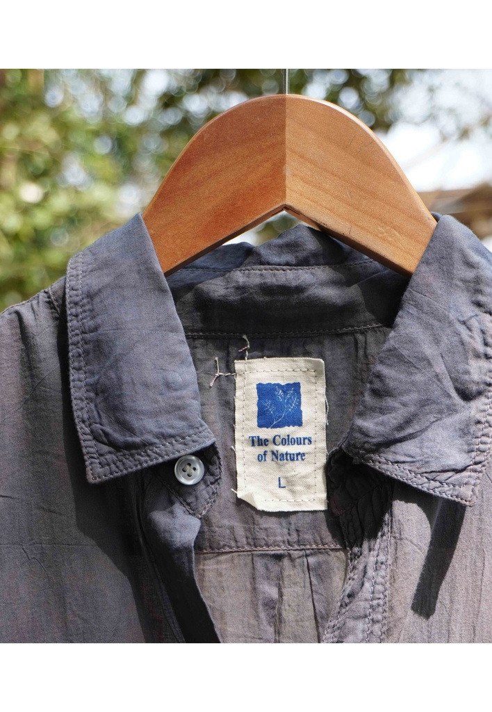 MADRAS SS SHIRT, PURPLE, COTTON