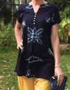 LOOP SS TOP, BLUE-WHITE, SHIBORI, COTTON