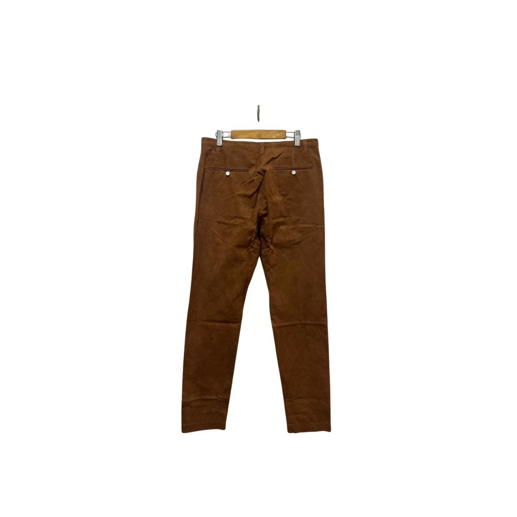 PANTS, CHINOS, BROWN, COTTON