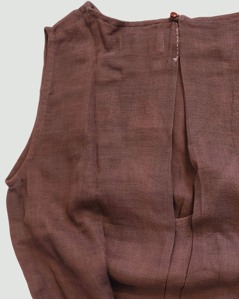 PLEATED DRESS, PURPLE C0200, PLAIN, COTTON