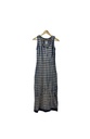 STRIPED DRESS, PINK-BLUE, SHIBORI TIE-DYE, KNITTED, JERSEY COTTON
