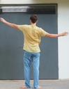 PANTS, CHINOS, LIGHT BLUE, COTTON