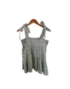 THICK STRAP FLARE TOP, BLUE-WHITE, BATIK, COTTON