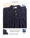 CASCADE DRESS, BLUE C065, EMBROIDERY, COTTON