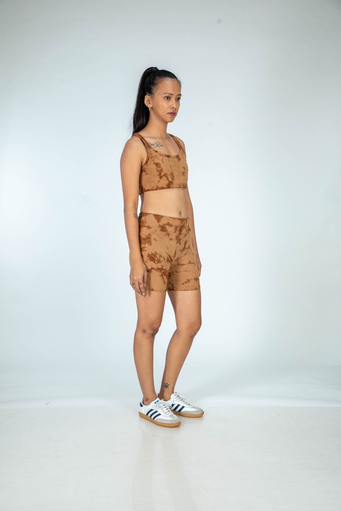 SPORTS SHORTS, 2xBROWN, SHIBORI, COTTON