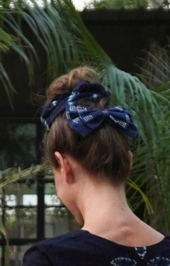HAIRBAND, MEDIUM SCRUNCHIE, DARK BLUE, SHIBORI, COTTON
