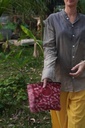 MEDIUM POUCH, RED, BATIK, COTTON