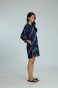 OVERSIZED KURTA, DARK BLUE, BATIK PLANTLINES, COTTON
