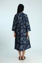 OVERCOAT SET DRESS, DARK BLUE, BATIK, COTTON