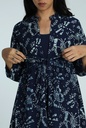 OVERCOAT SET DRESS, DARK BLUE, BATIK, COTTON