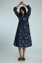 OVERCOAT SET DRESS, DARK BLUE, BATIK, COTTON