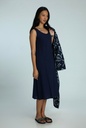 OVERCOAT SET DRESS, DARK BLUE, BATIK, COTTON