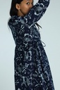 OVERCOAT SET DRESS, DARK BLUE, BATIK, COTTON
