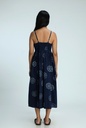 STRAPPY DRESS, DARK BLUE, BATIK ROUNDFLOWER, COTTON