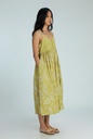 STRAPPY DRESS, GREEN, BATIK, COTTON