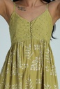 STRAPPY DRESS, GREEN, BATIK, COTTON