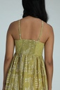 STRAPPY DRESS, GREEN, BATIK, COTTON