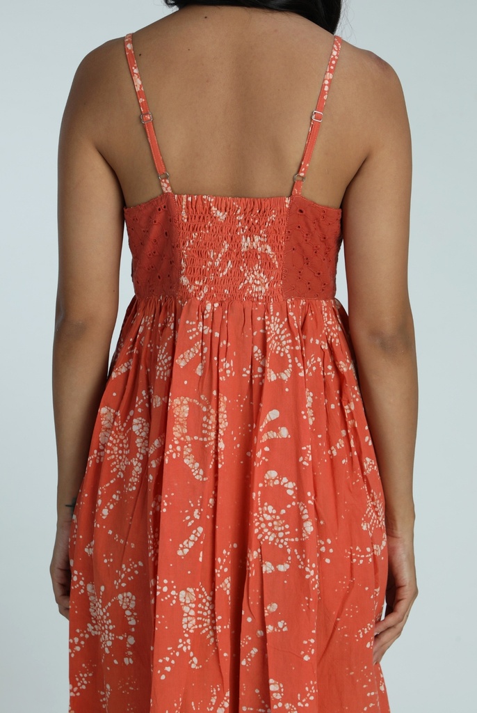 STRAPPY DRESS, PINK, BATIK, COTTON