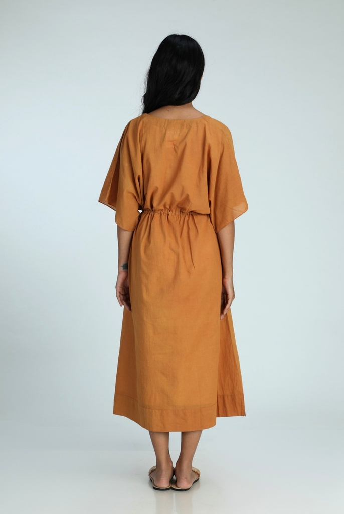 MAXI STRING KAFTAN, OCHRE, COTTON