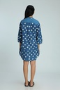 OVERSIZED KURTA, BLUE, BATIK SPOTS, COTTON