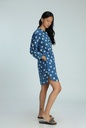 OVERSIZED KURTA, BLUE, BATIK SPOTS, COTTON