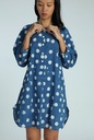 OVERSIZED KURTA, BLUE, BATIK SPOTS, COTTON