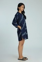 OVERSIZED KURTA, DARK BLUE, BATIK PLANTLINES, COTTON