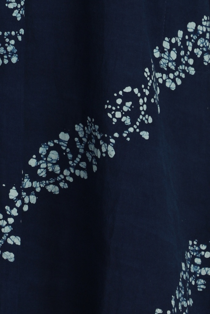 OVERSIZED KURTA, DARK BLUE, BATIK PLANTLINES, COTTON