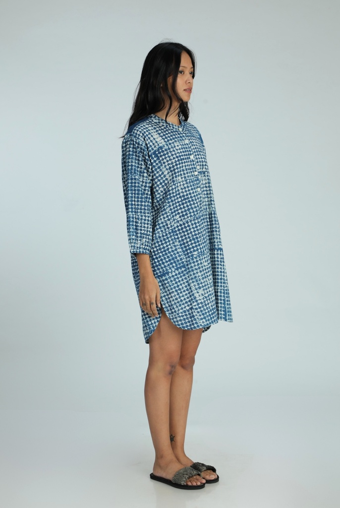 OVERSIZED KURTA, DARK BLUE, BATIK BKC-167, COTTON