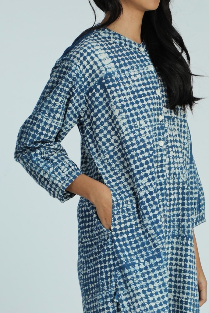OVERSIZED KURTA, DARK BLUE, BATIK BKC-167, COTTON