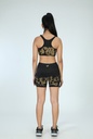 SPORTS SHORTS, BROWN-BLACK, HALF CRUSHING, COTTON