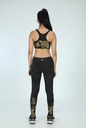 YOGA LEGGINGS, BROWN-BLACK, HALF CRUSHING, COTTON