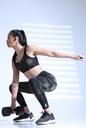 SPORTS BRA, GREEN-KHAKI, SHIBORI CRUSHING, COTTON