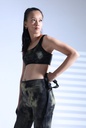 SPORTS BRA, GREEN-KHAKI, SHIBORI CRUSHING, COTTON