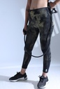 YOGA LEGGINGS, GREEN-KHAKI, SHIBORI CRUSHING, COTTON