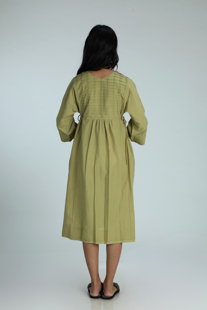 VINTAGE KURTA, LIGHT GREEN, PLAIN, COTTON