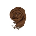 PLAIN SCARF, BROWN 41, COTTON-LINEN BLEND