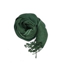 PLAIN SCARF, GREEN, LINEN-COTTON BLEND