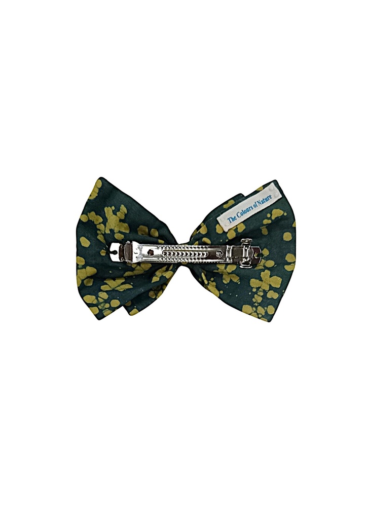 TUXEDO HAIRCLIP, DOUBLE, GREEN-YELLOW, LARGE