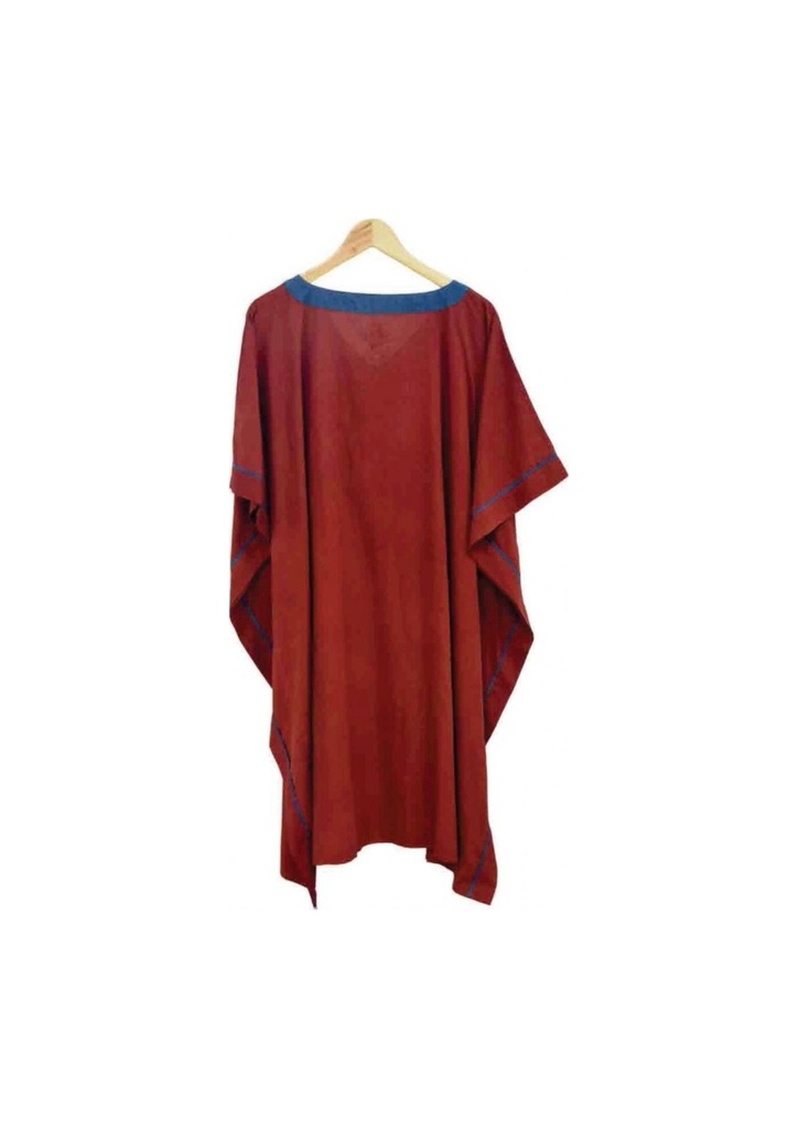 OVERSIZED KAFTAN, RED-BLUE, COTTON