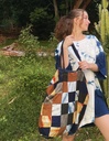 PW BAG, MIX-SHIBORI, PATCHWORK, COTTON