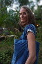 TOTE BAG, BLUE, VELVET