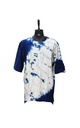 T-SHIRT, OVERSIZED, WHITE-BLUE, MARBLE-CRUSH, COTTON